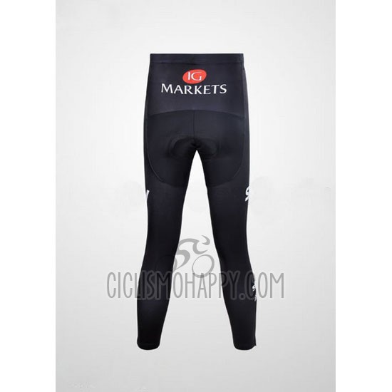 Sky UCI Mondo Campione Cycling Jersey Bib Tight 2012 Men Long Sleeve Black and White